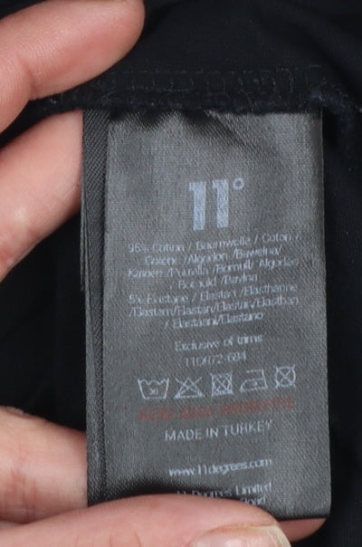Mens UK Size S 11 degrees Black  T-Shirt