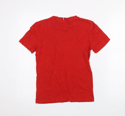 Boys UK Size 152 Tommy Hilfiger Red Basic T-Shirt