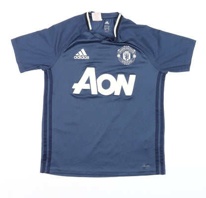 Teens UK Size L adidas Blue Football Gym & Training Running & Jogging T-Shirt