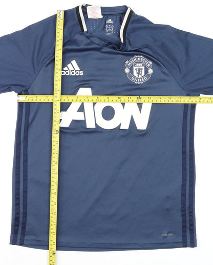 Teens UK Size L adidas Blue Football Gym & Training Running & Jogging T-Shirt