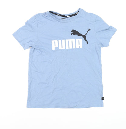 Puma Boys Blue 11-12 Years Regular Fit Logo Sports T-Shirt