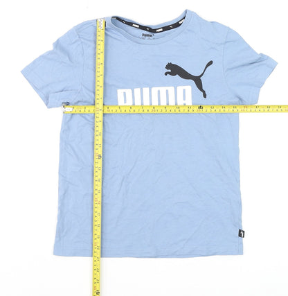 Puma Boys Blue 11-12 Years Regular Fit Logo Sports T-Shirt