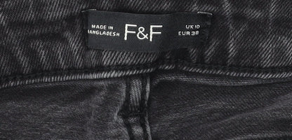 F&F Women’s Black Dark Wash Skinny Jeans UK 10 Slim Fit Cotton Blend
