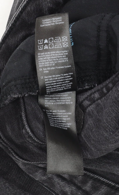 F&F Women’s Black Dark Wash Skinny Jeans UK 10 Slim Fit Cotton Blend