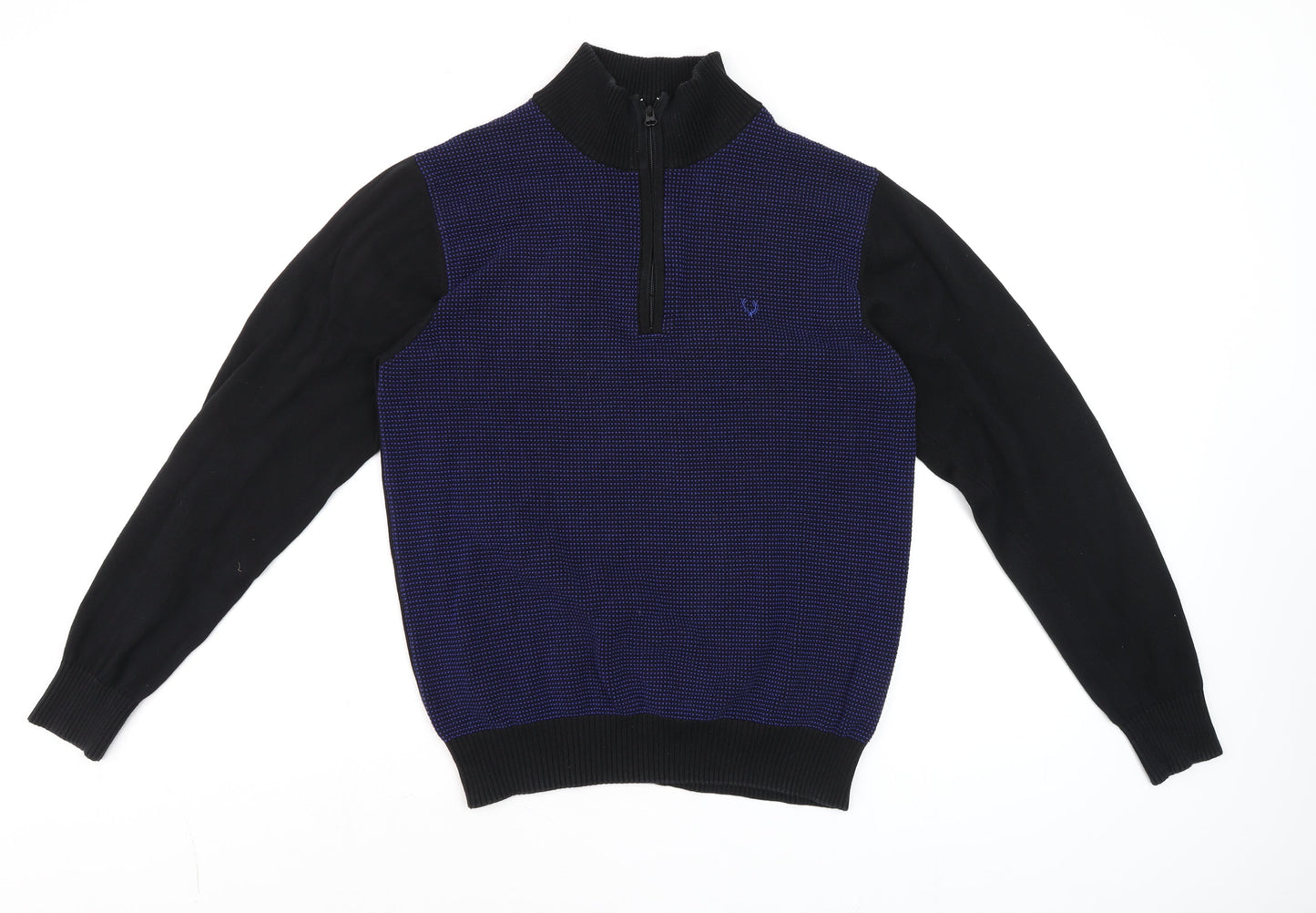 Mens UK Size M Allen Solly Blue 1/2 Zip Jumper