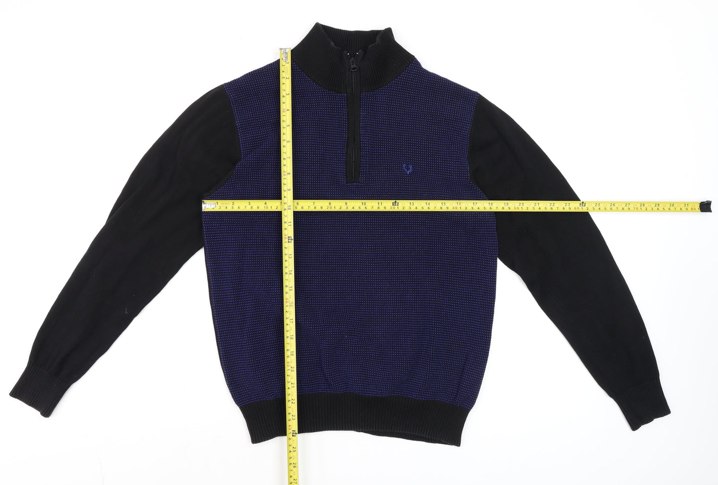 Mens UK Size M Allen Solly Blue 1/2 Zip Jumper