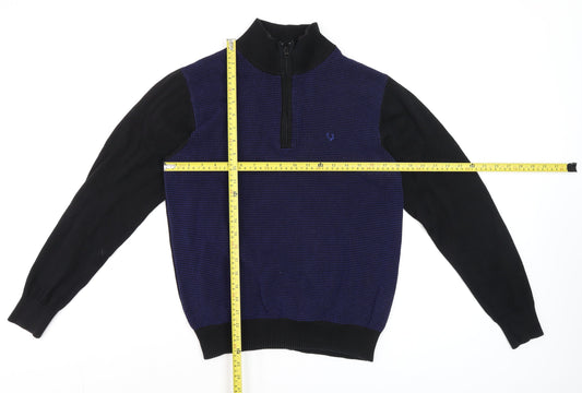 Mens UK Size M Allen Solly Blue 1/2 Zip Jumper