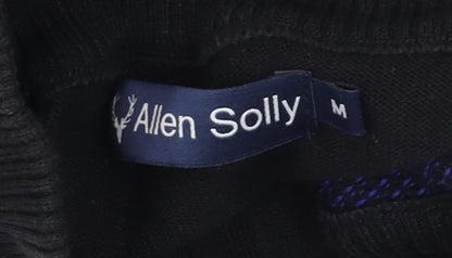 Mens UK Size M Allen Solly Blue 1/2 Zip Jumper