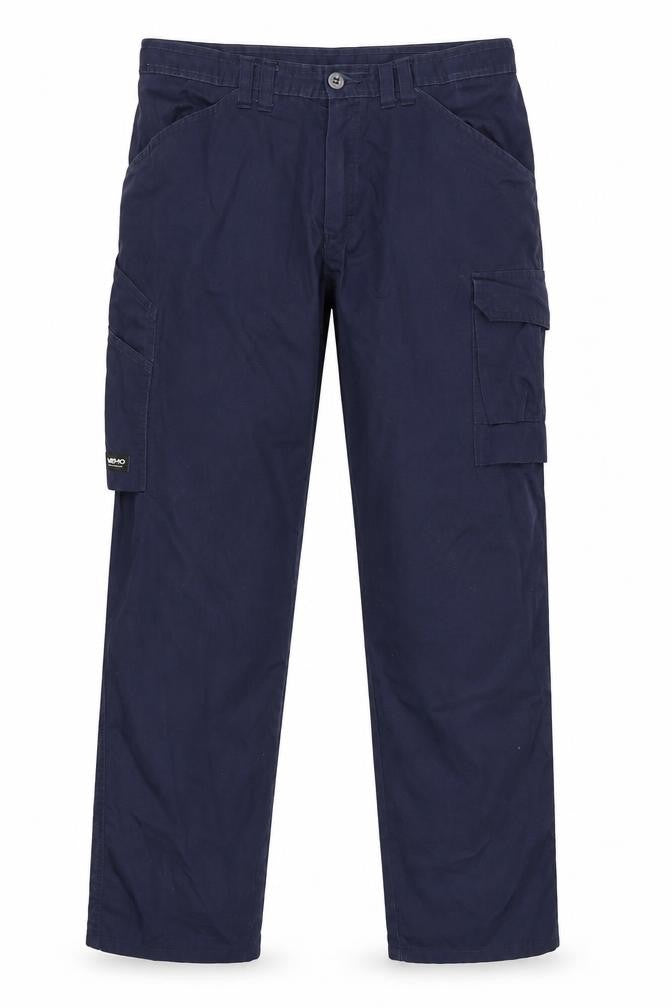 Mens UK Size L Tranemo Regular Fit Cargo Blue Trousers