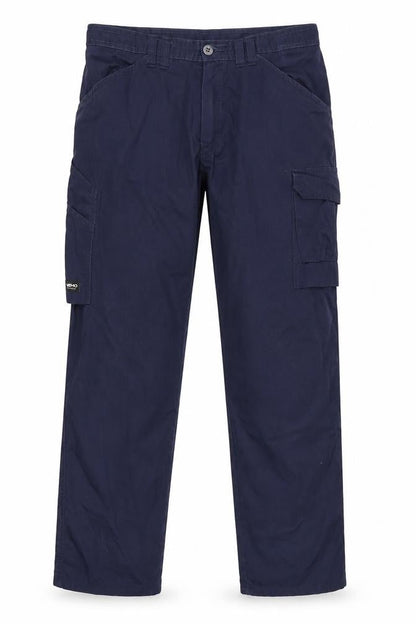 Mens UK Size L Tranemo Regular Fit Cargo Blue Trousers