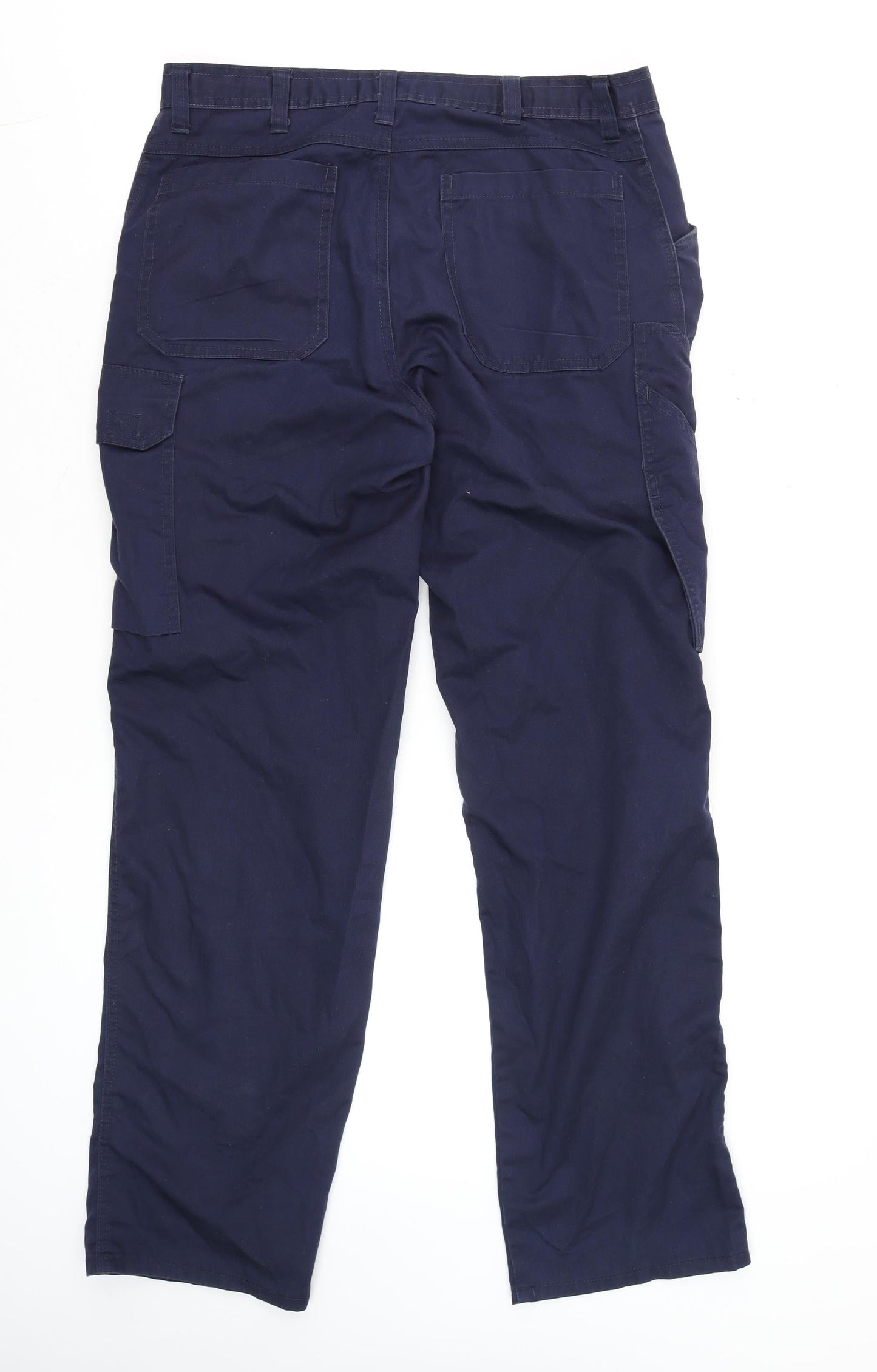 Mens UK Size L Tranemo Regular Fit Cargo Blue Trousers