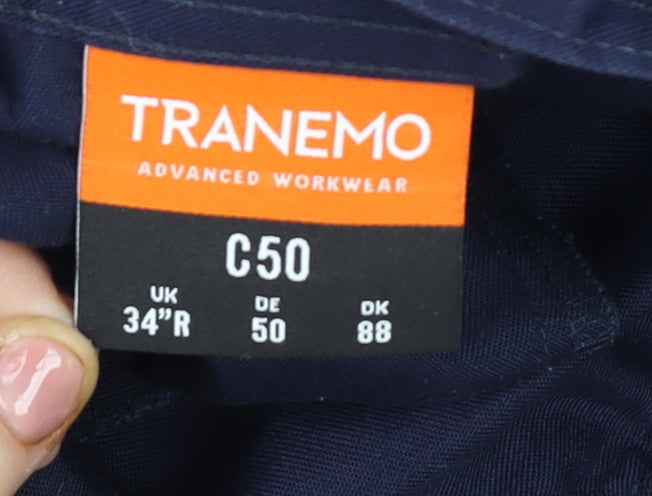 Mens UK Size L Tranemo Regular Fit Cargo Blue Trousers