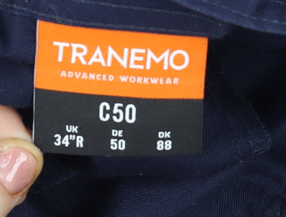 Mens UK Size L Tranemo Regular Fit Cargo Blue Trousers