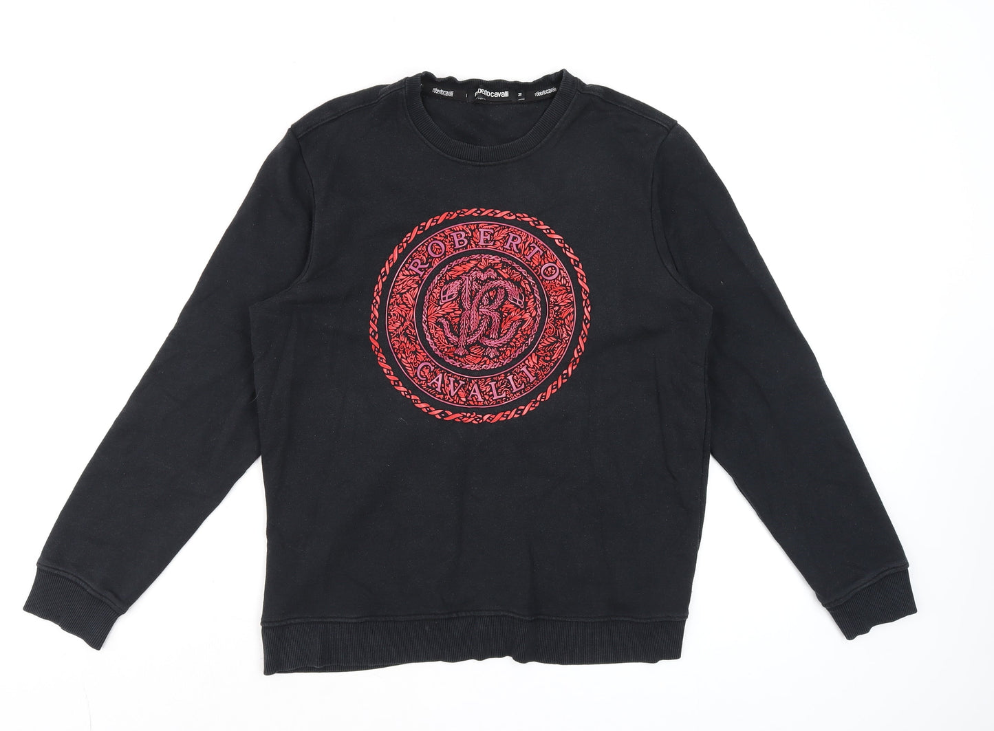 Womens UK Size M Roberto Cavalli Black Pullover Sweatshirt