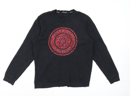 Womens UK Size M Roberto Cavalli Black Pullover Sweatshirt