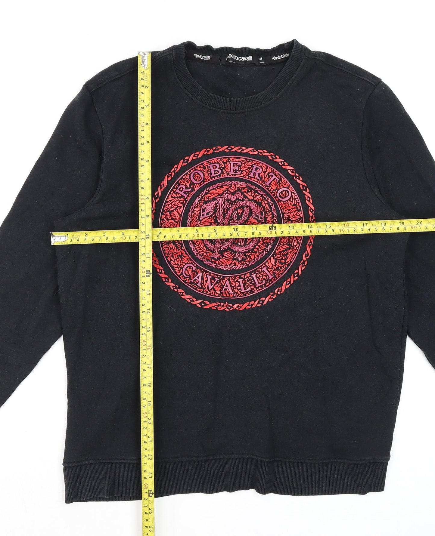 Womens UK Size M Roberto Cavalli Black Pullover Sweatshirt
