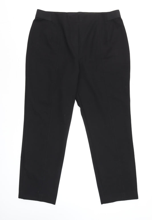 Womens UK Size 14 Gallery Regular Fit Business Casual Workwear Black Trousers
