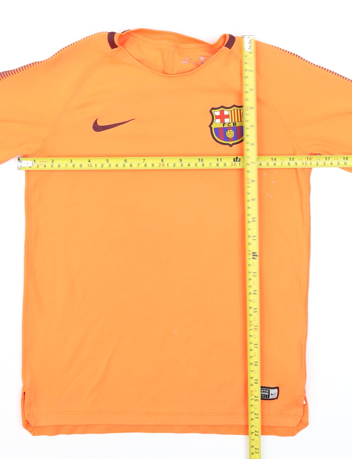 Nike Boys Orange Barcelona Dri-FIT Football T-Shirt L 12-13 Years