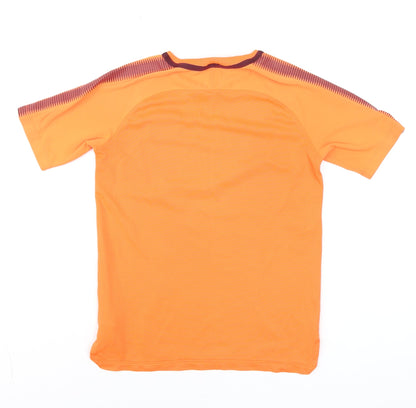 Nike Boys Orange Barcelona Dri-FIT Football T-Shirt L 12-13 Years