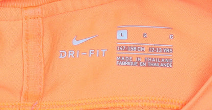 Nike Boys Orange Barcelona Dri-FIT Football T-Shirt L 12-13 Years
