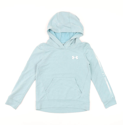 Girls UK Size 7-8 Years Under armour Blue Pullover Hoodie