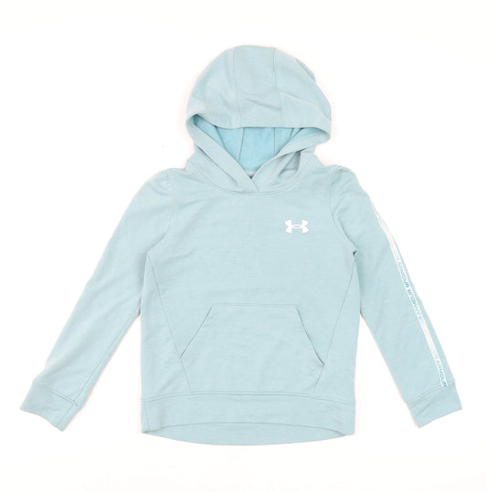 Girls UK Size 7-8 Years Under armour Blue Pullover Hoodie