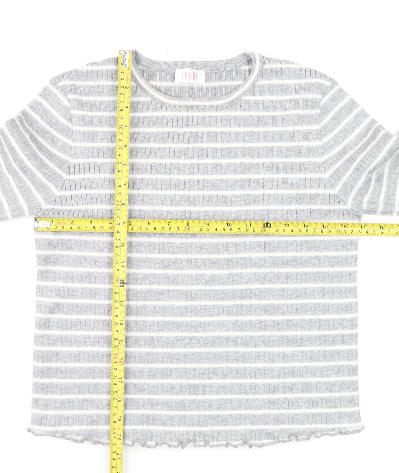 Womens UK Size 14 Savida Grey Basic T-Shirt
