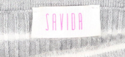 Womens UK Size 14 Savida Grey Basic T-Shirt