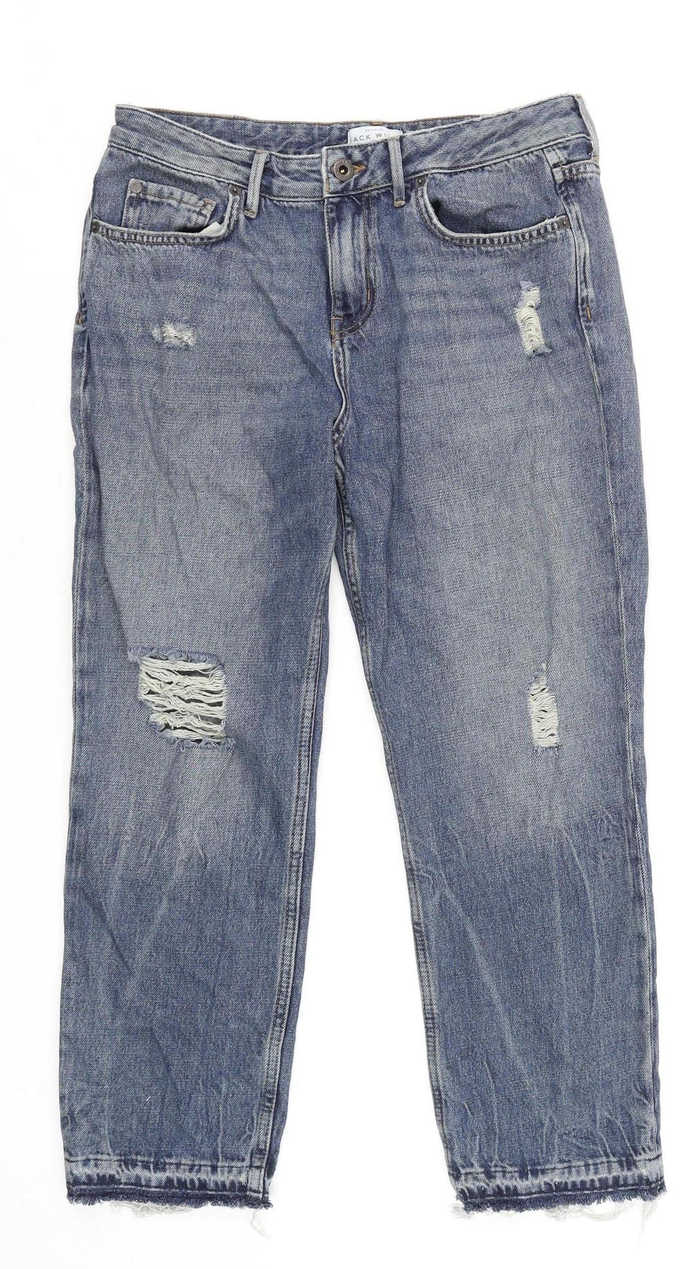 Womens UK Size 10 Jack Wills Relaxed Fit Girlfriend Blue Jeans