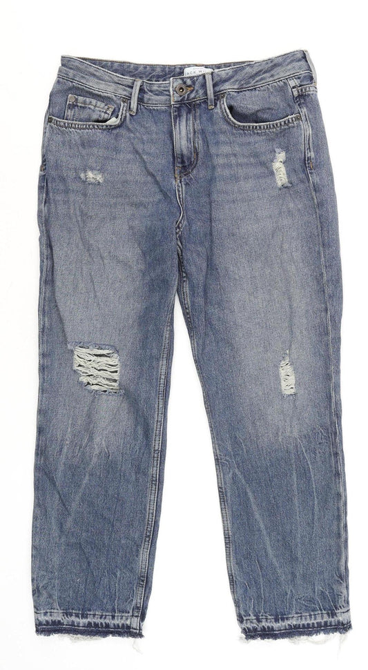 Womens UK Size 10 Jack Wills Relaxed Fit Girlfriend Blue Jeans