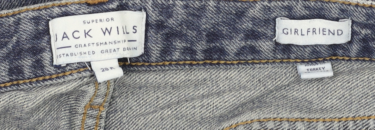 Womens UK Size 10 Jack Wills Relaxed Fit Girlfriend Blue Jeans