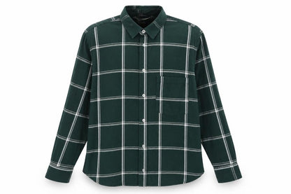 H&M Men's Green Checked Long Sleeve Button-Up Casual Shirt Size M