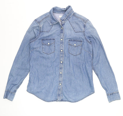 GAP 1969 Men's Blue Denim Long Sleeve Western Button-Up Shirt Size S