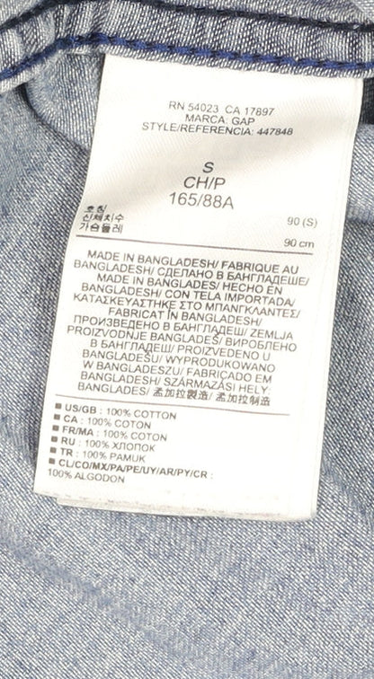 GAP 1969 Men's Blue Denim Long Sleeve Western Button-Up Shirt Size S
