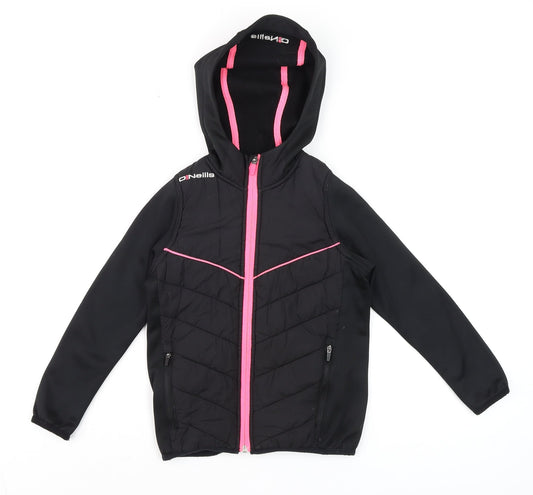 Girls UK Size 3-4 Years O'Neills Black Full Zip Hoodie