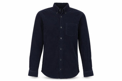 New Look Men Blue Corduroy Button-Down Shirt XS Long Sleeve Casual