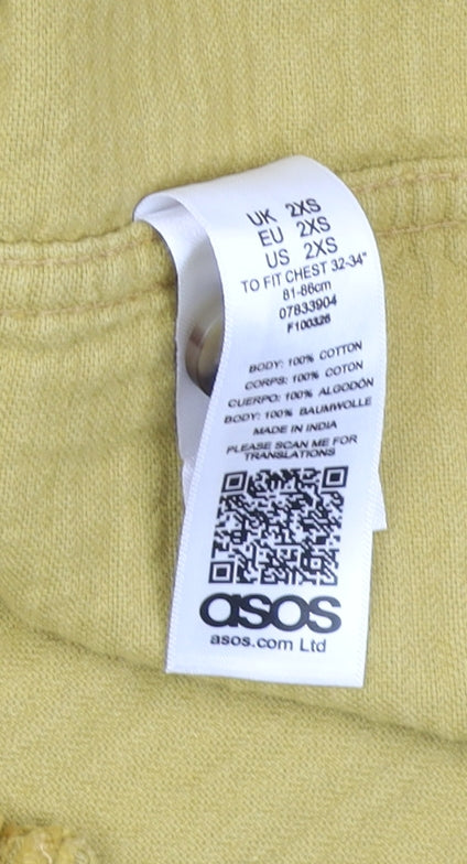 ASOS Men’s Mustard Corduroy Button-Up Shirt 2XS Long Sleeve Cotton