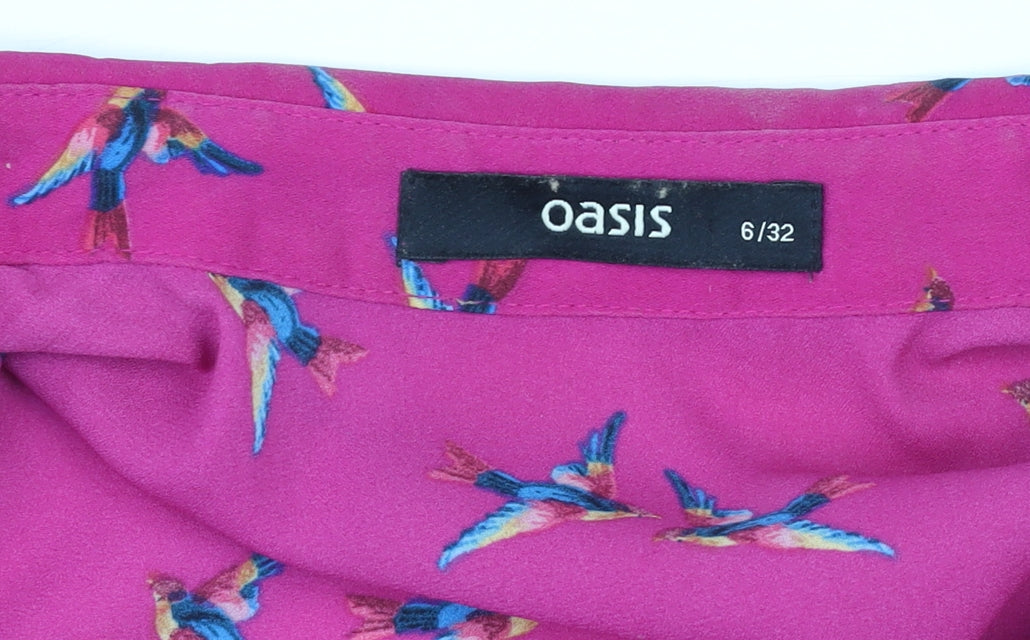Womens UK Size 6 Oasis Pink Basic Blouse
