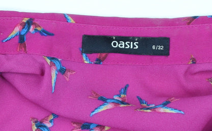 Womens UK Size 6 Oasis Pink Basic Blouse