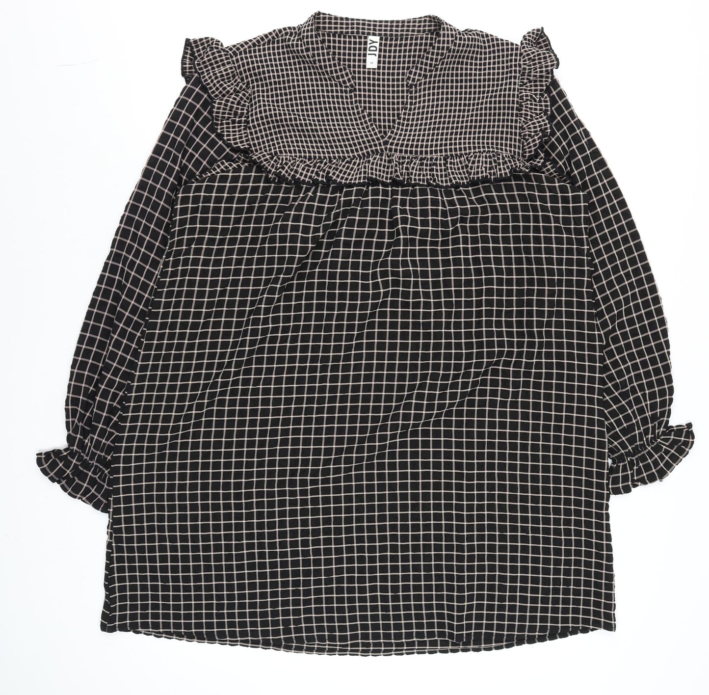 Womens UK Size 12 JDY Black Tunic Blouse