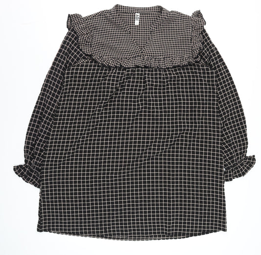 Womens UK Size 12 JDY Black Tunic Blouse