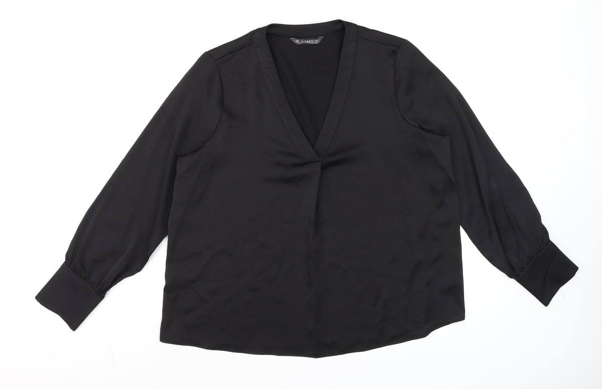 Womens UK Size L Dunnes Black Basic Blouse