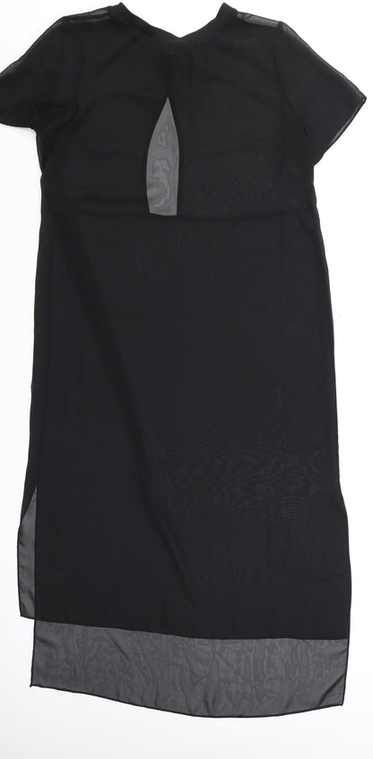 Womens UK Size 10 River Island Black Tunic Blouse