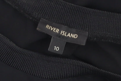 Womens UK Size 10 River Island Black Tunic Blouse