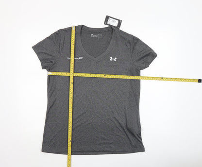 Under Armour Womens Grey V-Neck HeatGear T-Shirt Size L