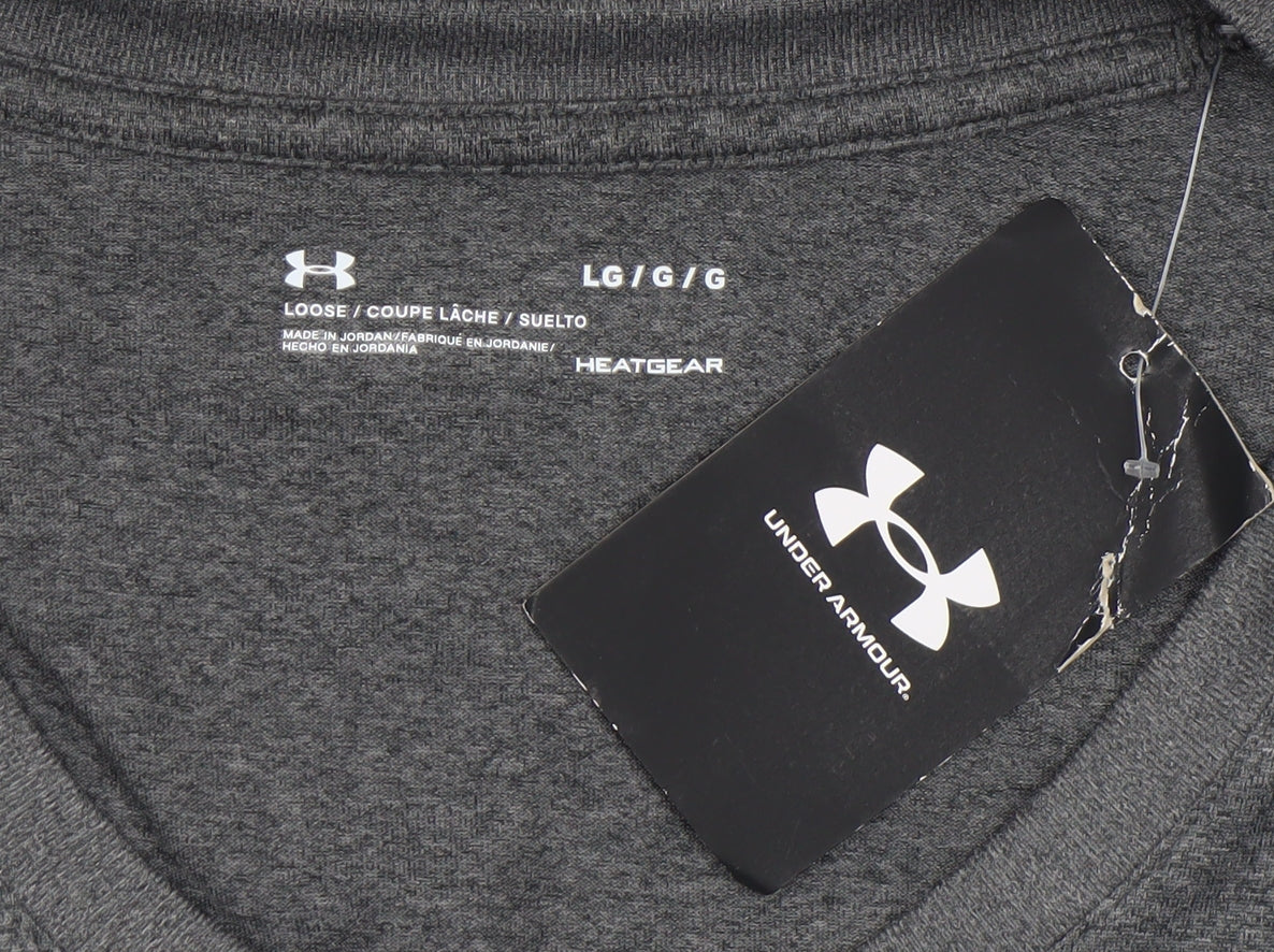 Under Armour Womens Grey V-Neck HeatGear T-Shirt Size L