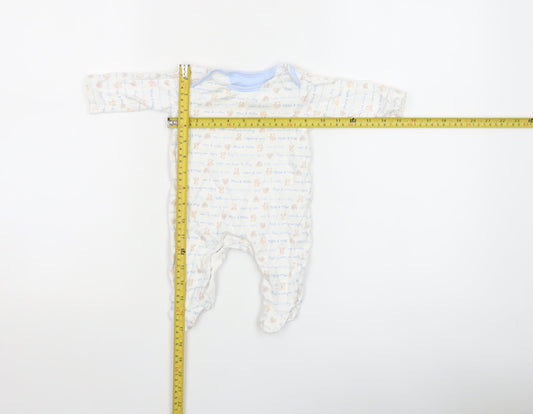 George Unisex Baby Multicoloured 0-3 Months Cotton Animal Print Babygrow