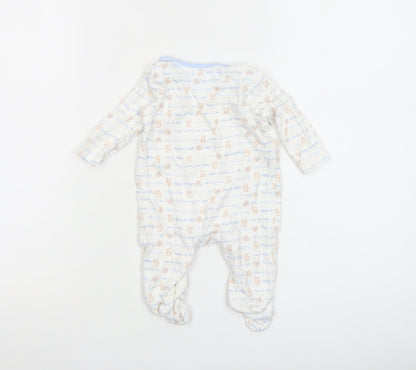 George Unisex Baby Multicoloured 0-3 Months Cotton Animal Print Babygrow