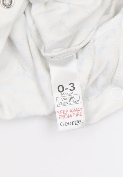 George Unisex Baby Multicoloured 0-3 Months Cotton Animal Print Babygrow