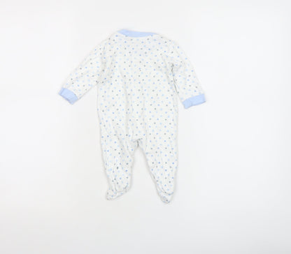 George Unisex Baby White Star Print Babygrow 0-3 Months Long Sleeve